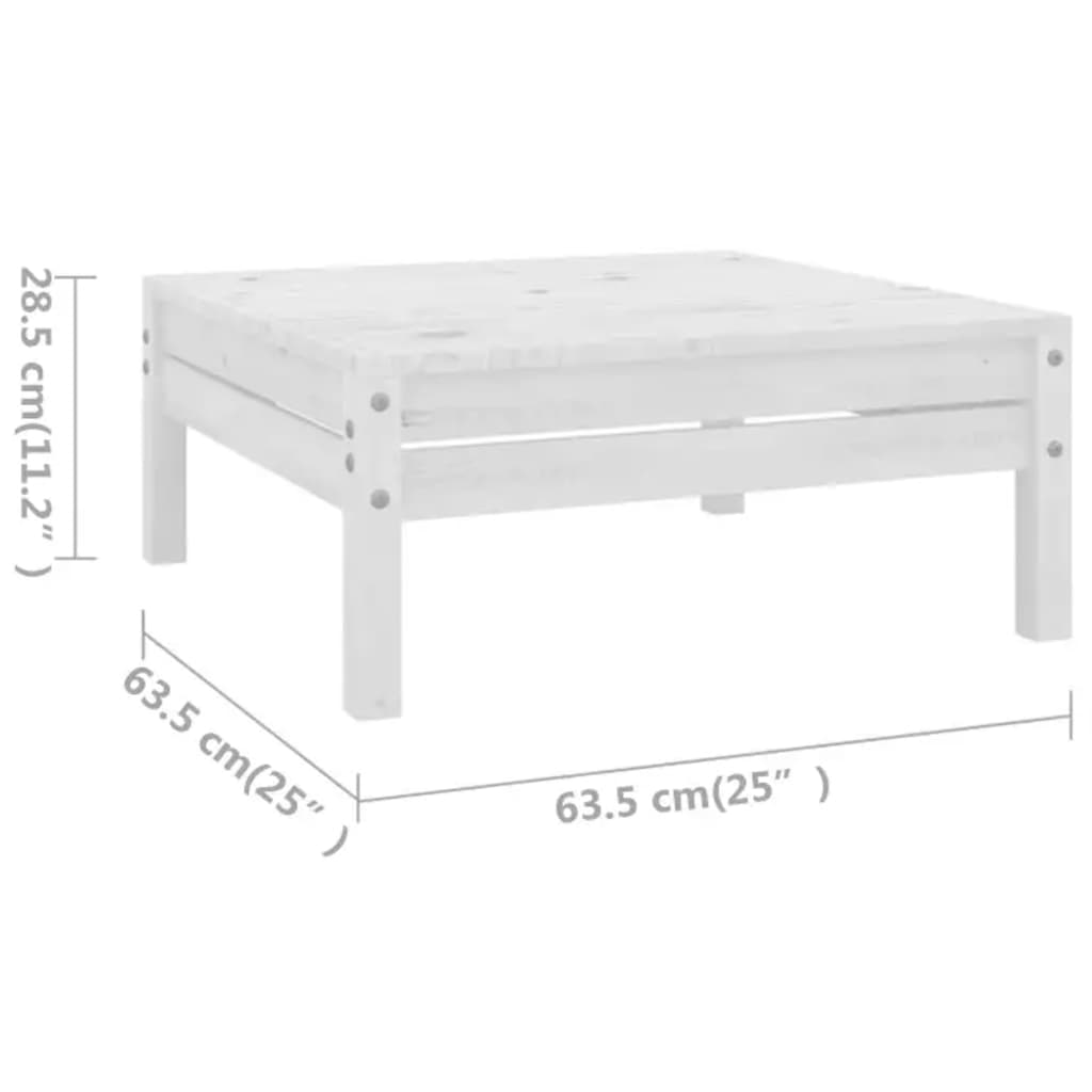 11-tlg. Garten-Lounge-Set Weiss Massivholz Kiefer